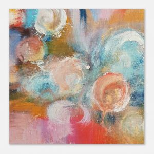 Holzdruck Blumen / 20×20 cm / 8×8″